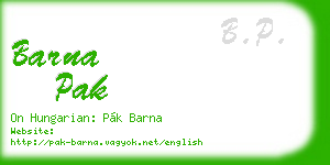 barna pak business card